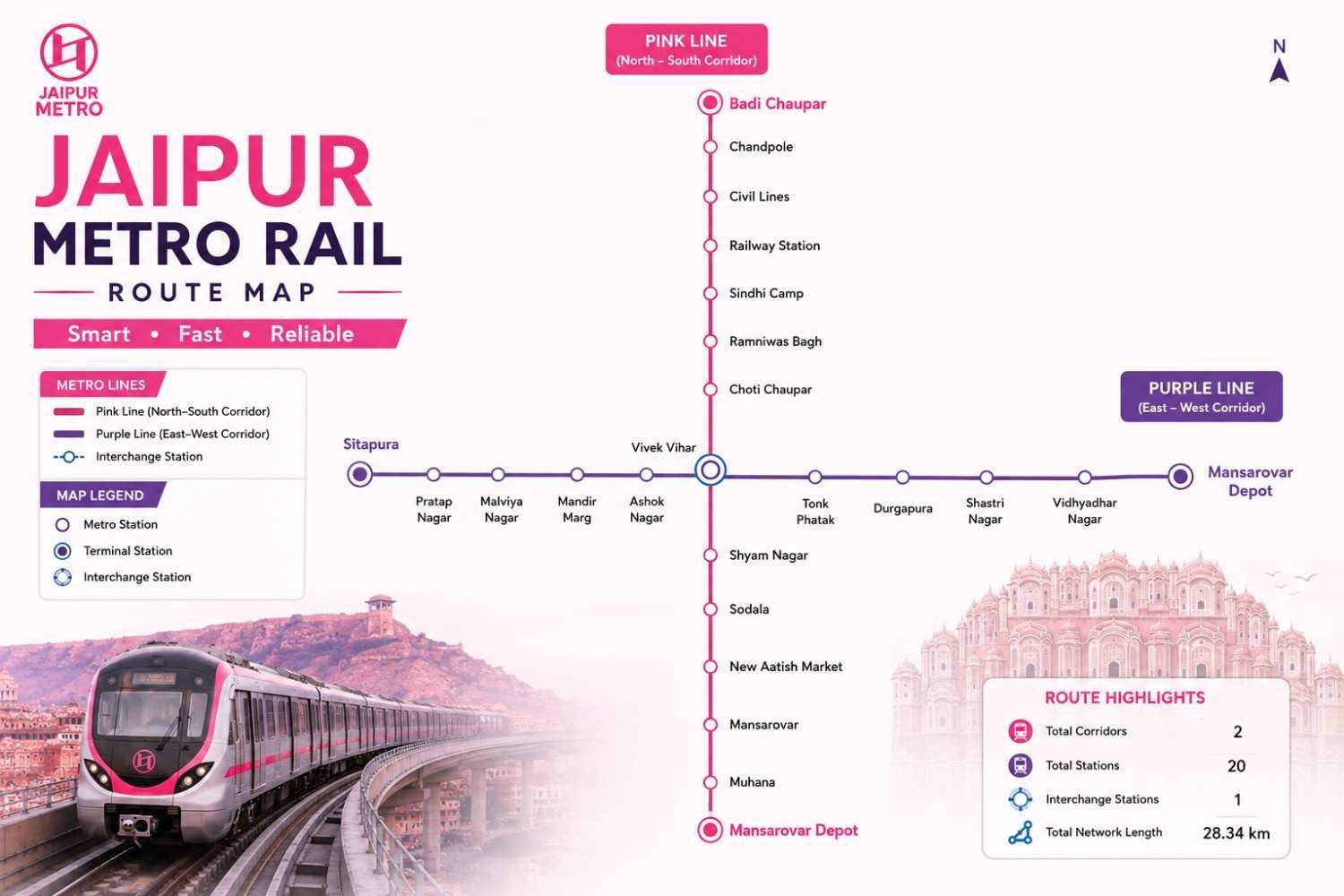 jaipur metro rail route map